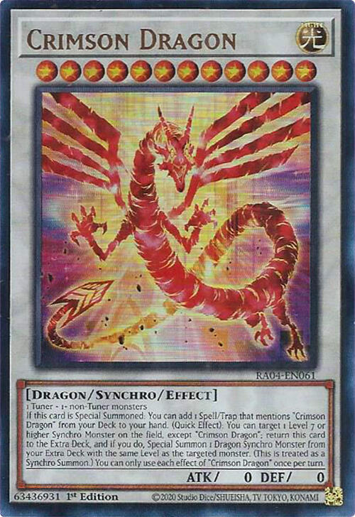 Crimson Dragon (card) - RA04-EN061 -(UR) Ultra Rare - 1st Edition